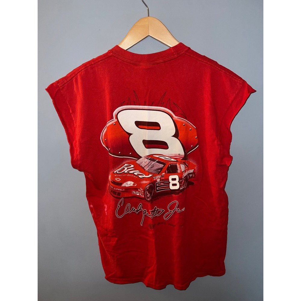Vintage Dale Earnhardt Jr 8 Budweiser Racing Sleeveless Tee Red Large NASCAR